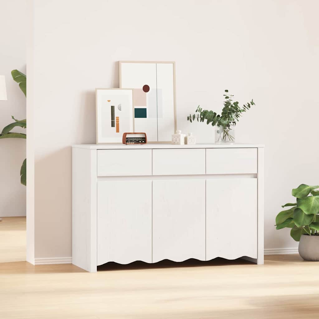 Komoda "DRAMMEN" Balta 114x43x75,5 cm Kieta mediena Pušis
