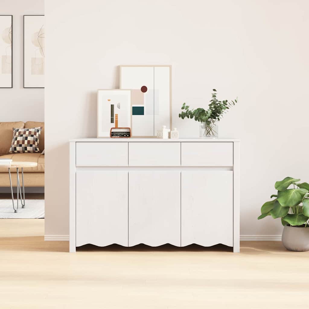 Komoda "DRAMMEN" Balta 114x43x75,5 cm Kieta mediena Pušis