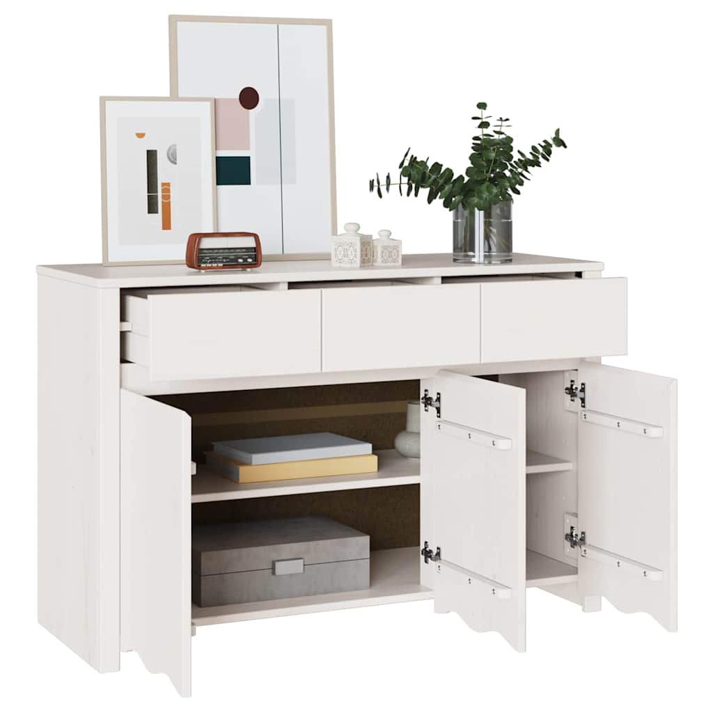 Komoda "DRAMMEN" Balta 114x43x75,5 cm Kieta mediena Pušis