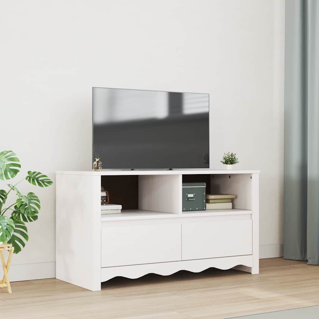 TV Cabinet "DRAMMEN" White 99x43x55 cm Solid pine wood
