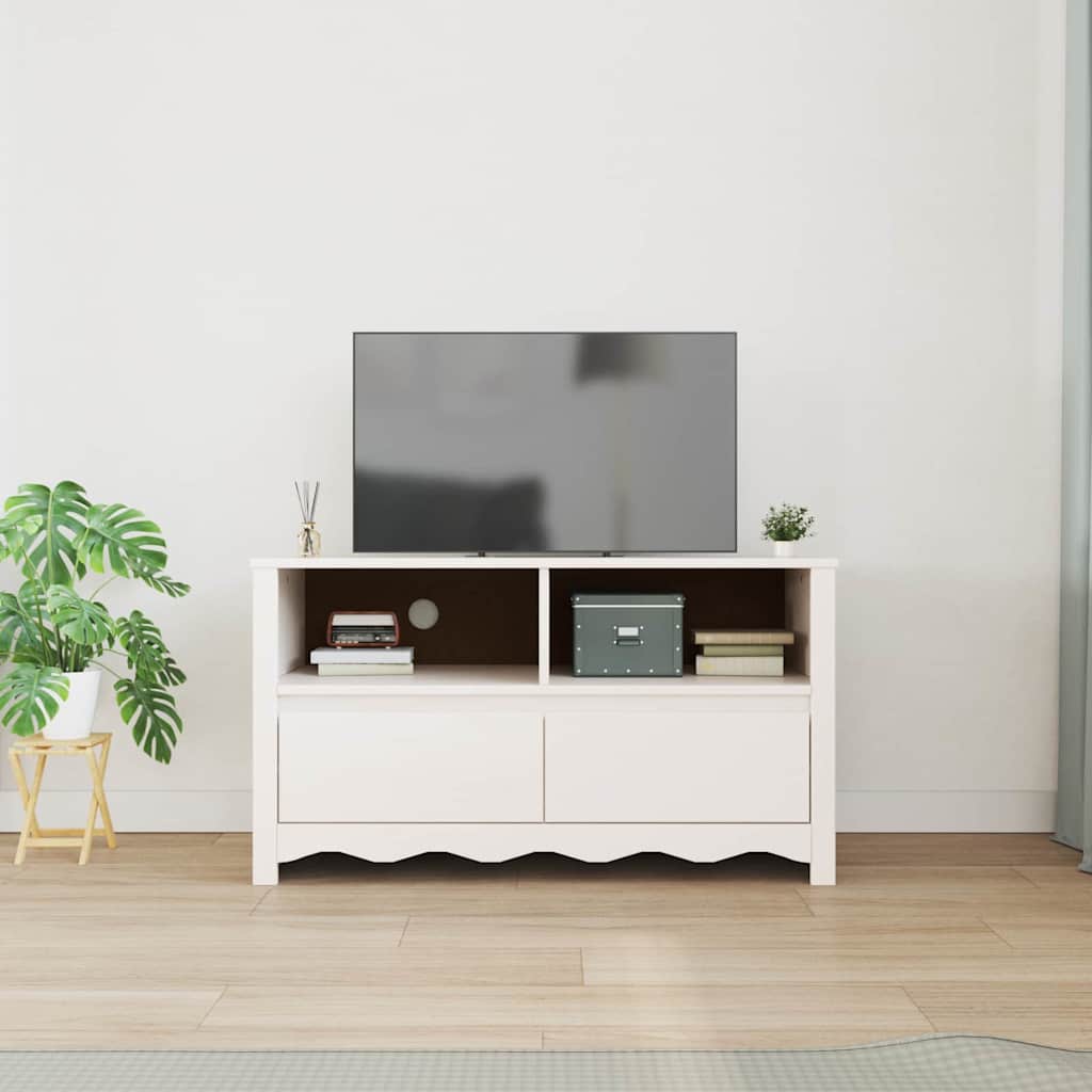 TV Cabinet "DRAMMEN" White 99x43x55 cm Solid pine wood