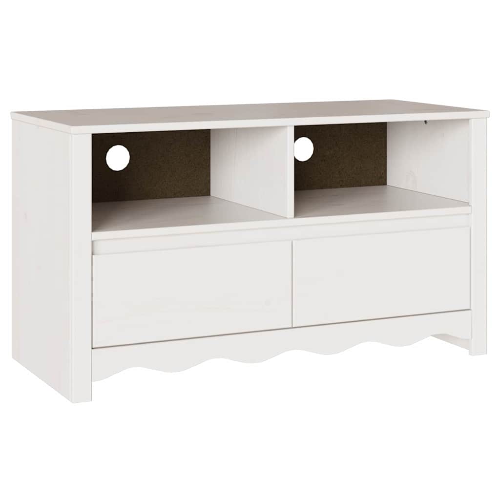TV Cabinet "DRAMMEN" White 99x43x55 cm Solid pine wood