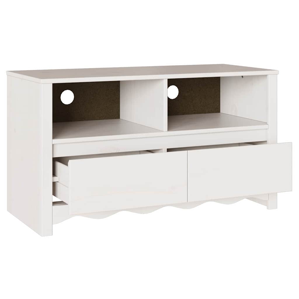 TV Cabinet "DRAMMEN" White 99x43x55 cm Solid pine wood