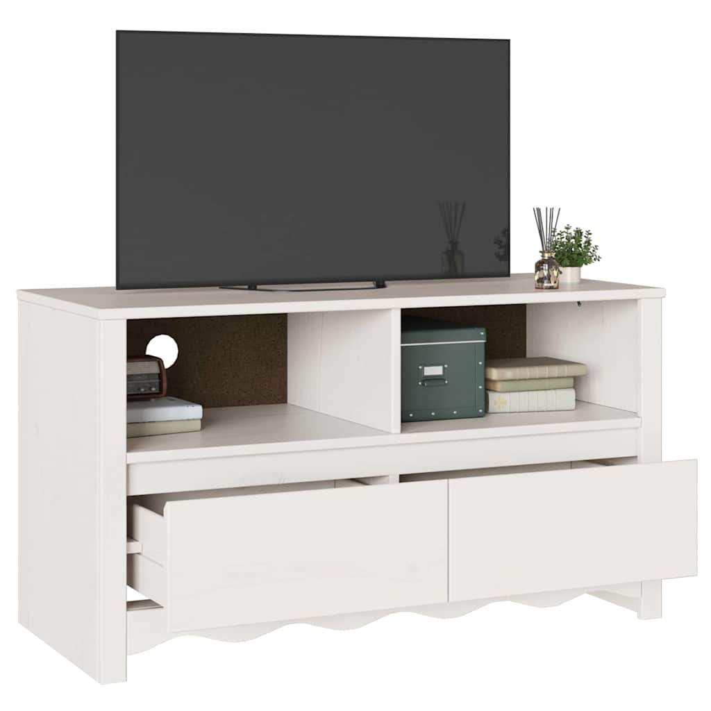 TV Cabinet "DRAMMEN" White 99x43x55 cm Solid pine wood