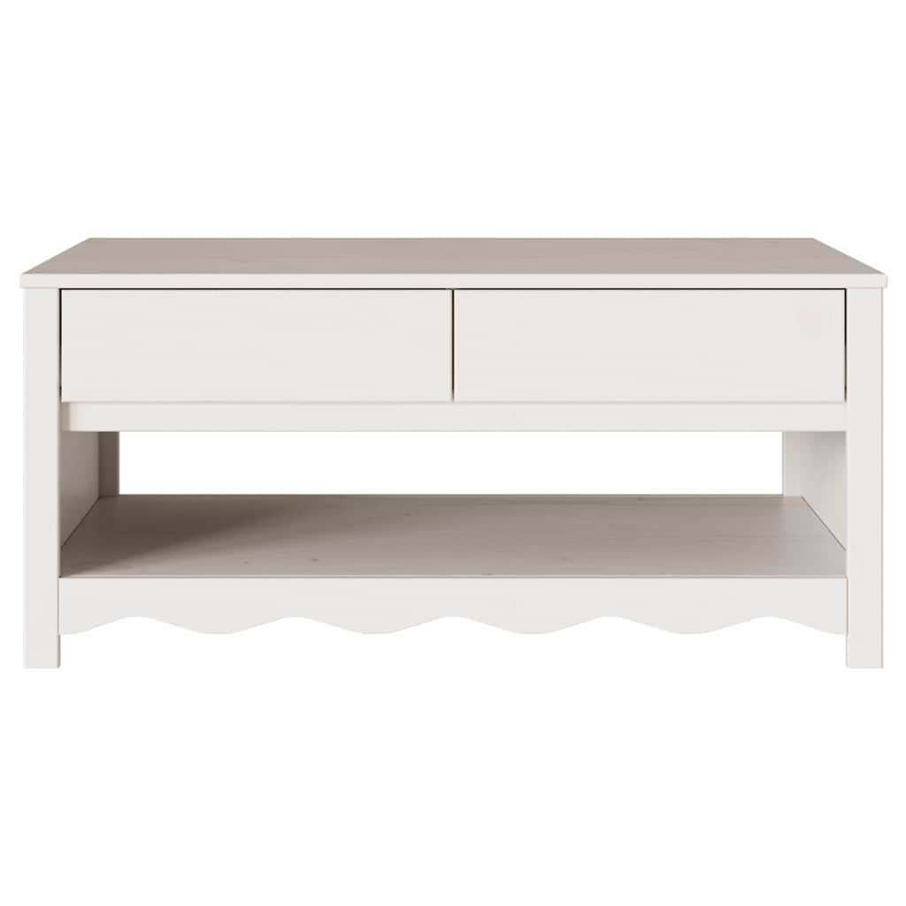Kavos staliukas "DRAMMEN" Baltas 99x55x45 cm Kietas pušies medis