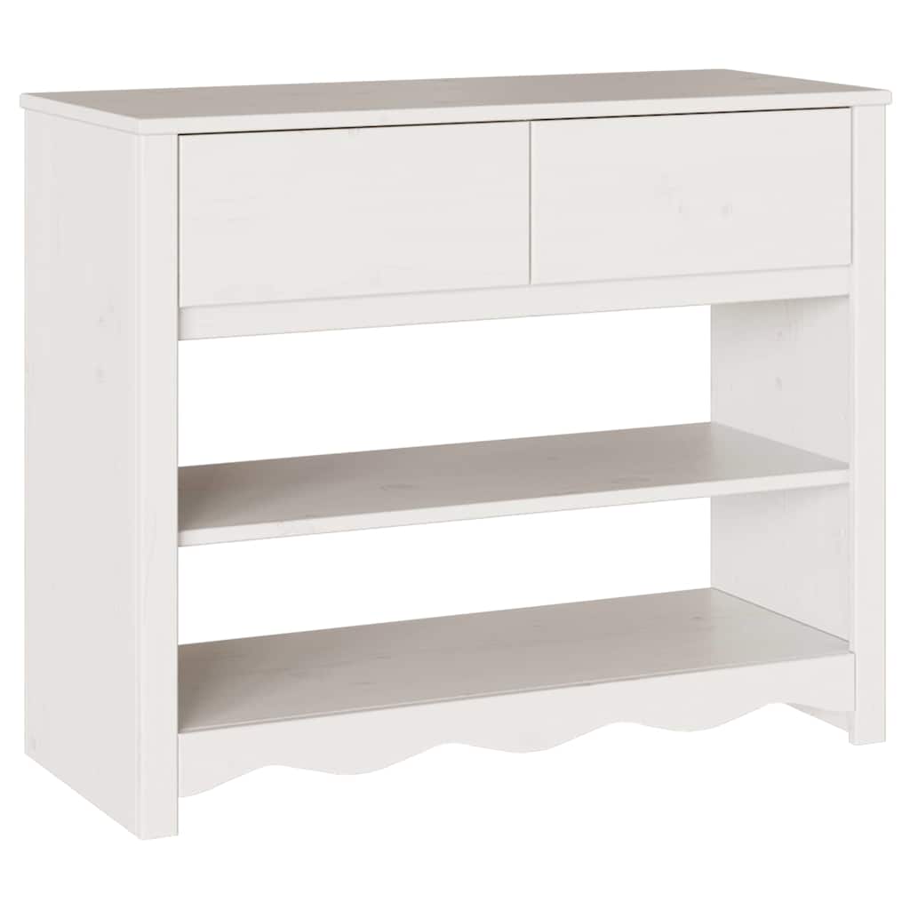Konsolinis stalas "DRAMMEN" Baltas 89,5x37x73 cm Iš kietos pušies