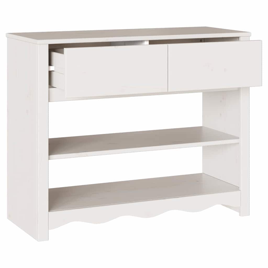 Konsolinis stalas "DRAMMEN" Baltas 89,5x37x73 cm Iš kietos pušies