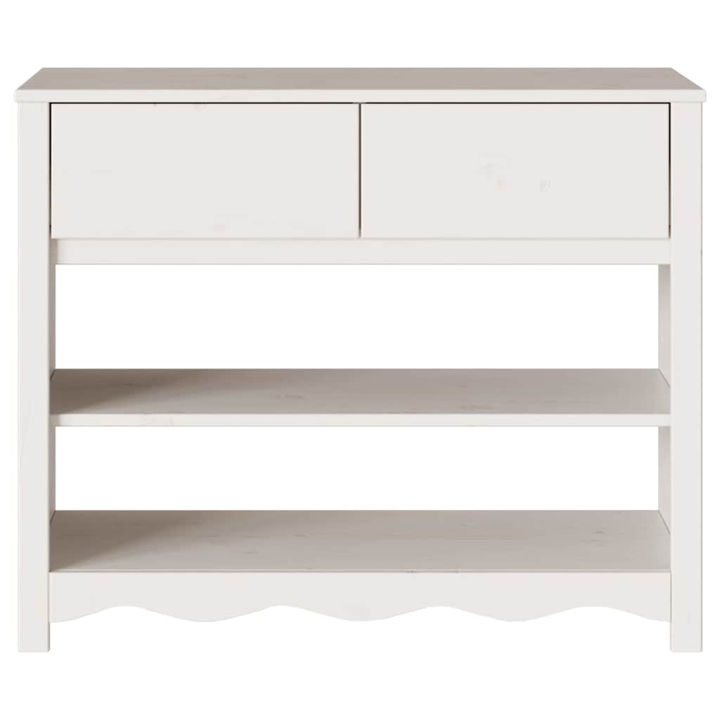Konsolinis stalas "DRAMMEN" Baltas 89,5x37x73 cm Iš kietos pušies