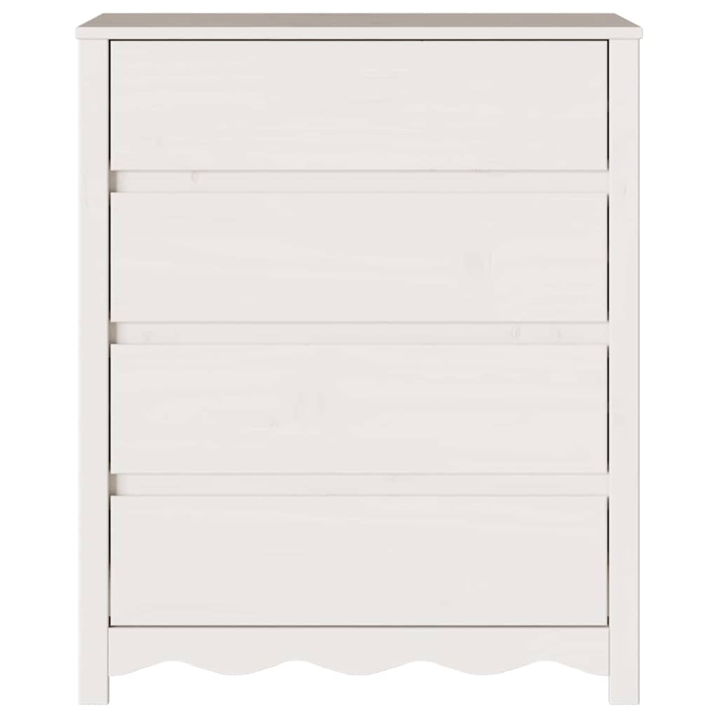 Komoda "DRAMMEN" Balta 76,5x40x91 cm Kietas medžio pušis