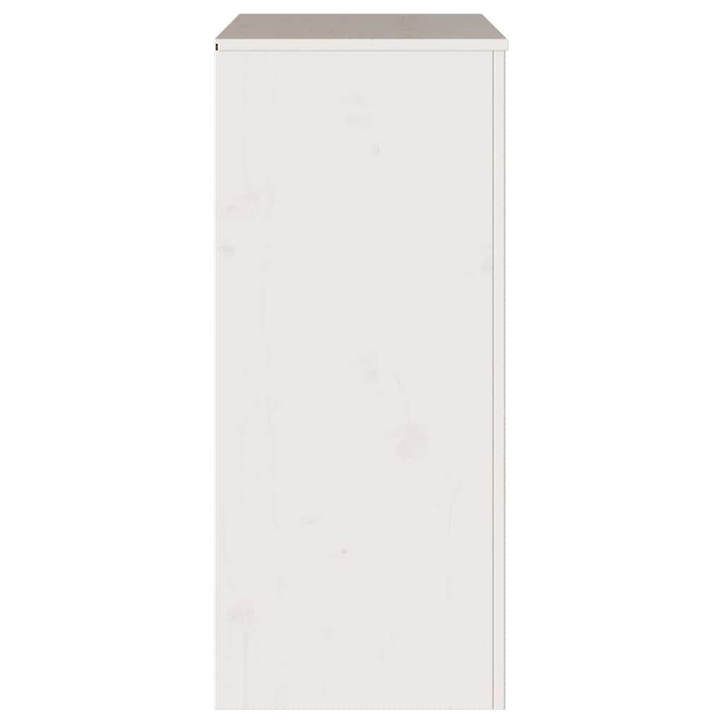 Komoda "DRAMMEN" Balta 76,5x40x91 cm Kietas medžio pušis