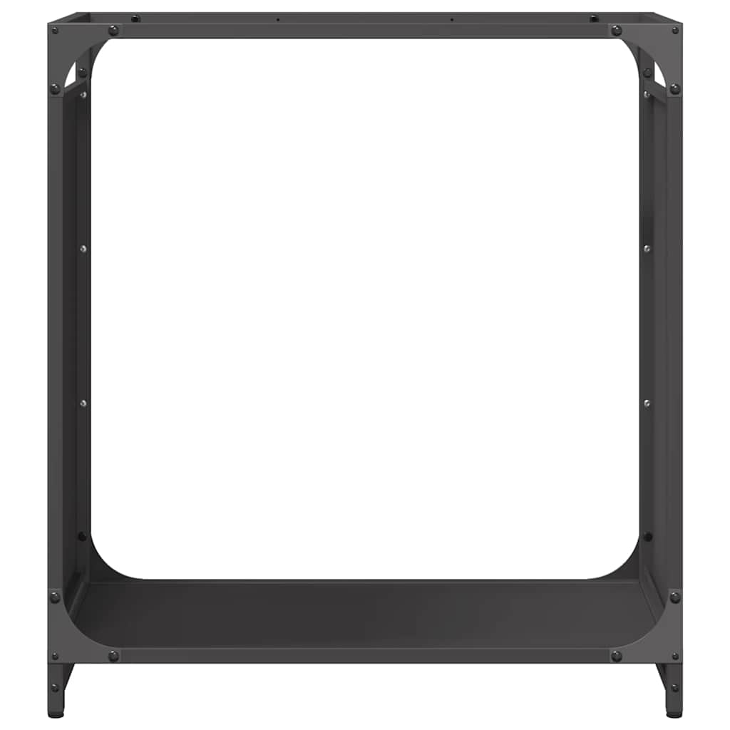 Firewood rack, black, 60x28x65 cm, cold-rolled steel