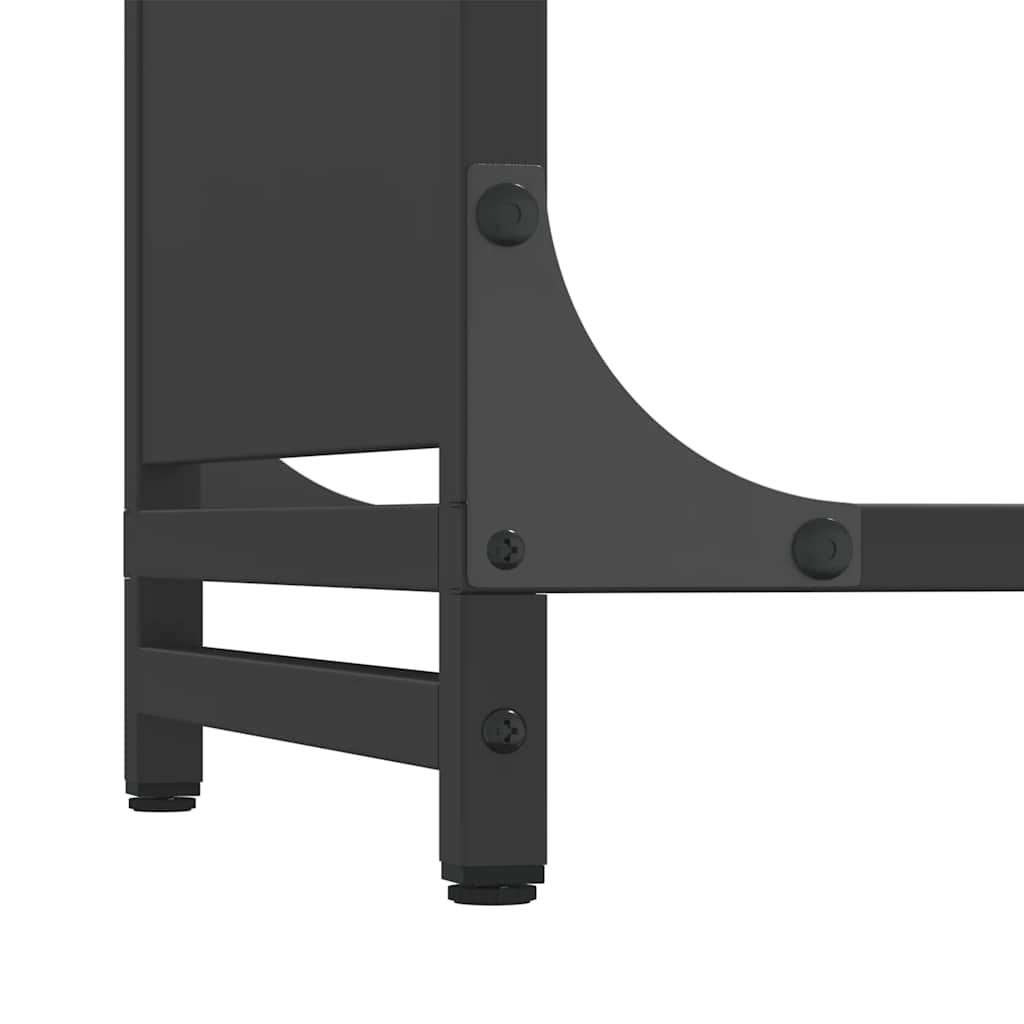 Firewood rack, black, 60x28x65 cm, cold-rolled steel