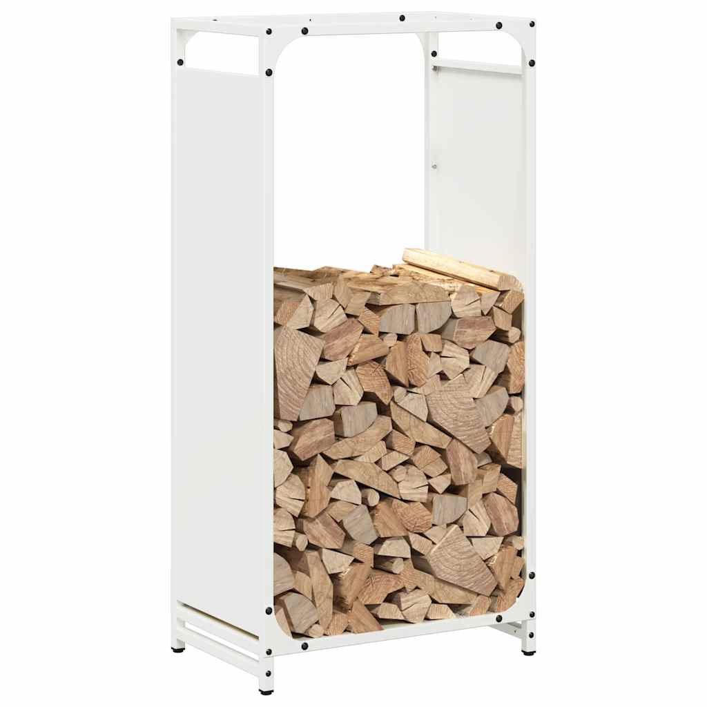 Firewood rack, white, 44x28x90 cm, cold-rolled steel