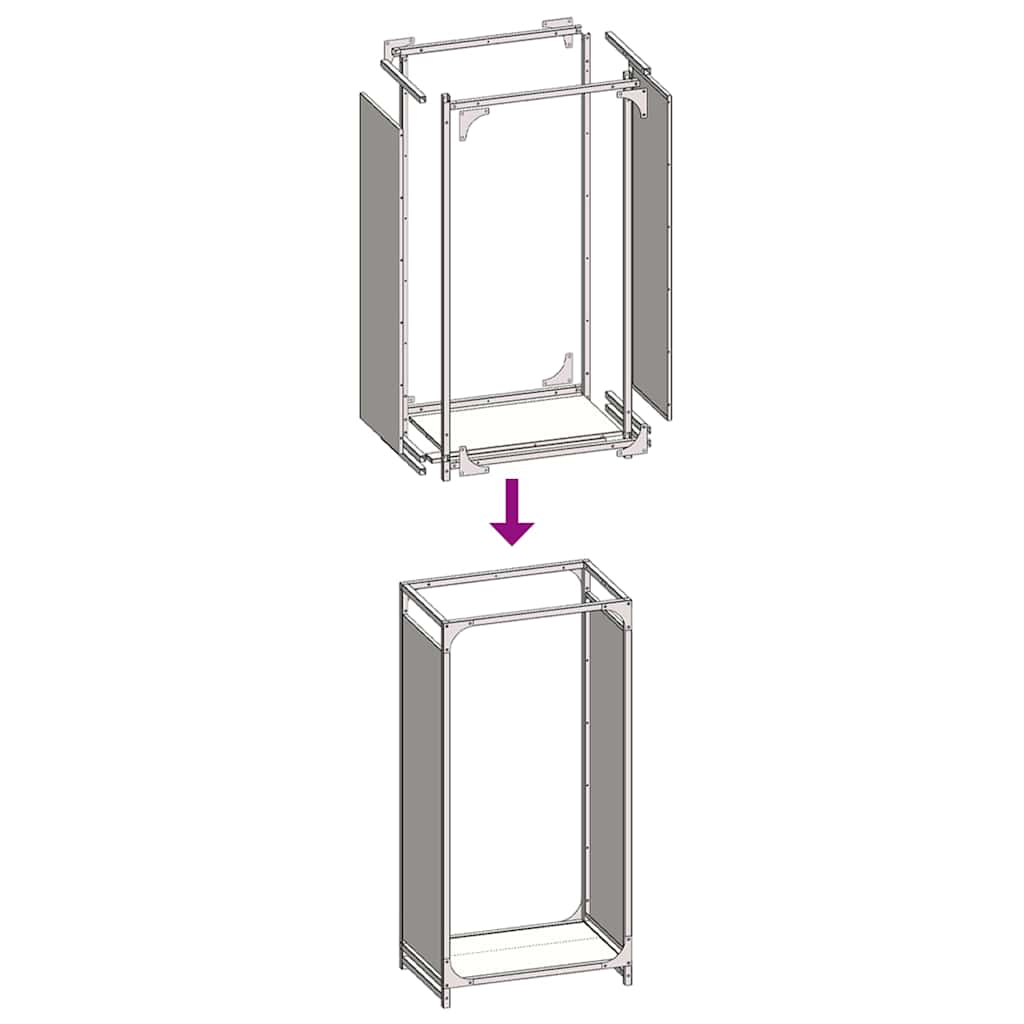 Firewood rack, white, 44x28x90 cm, cold-rolled steel