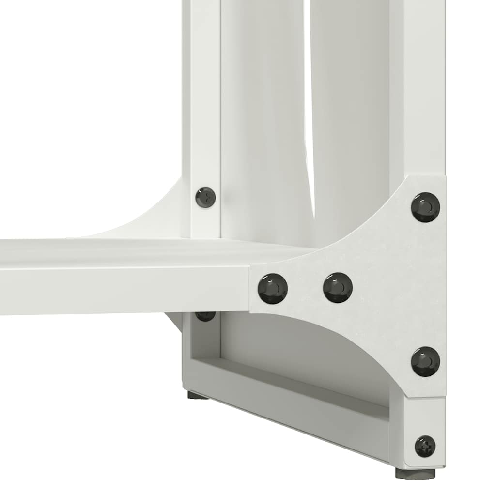 Firewood rack, white, 40x30x80 cm, cold-rolled steel