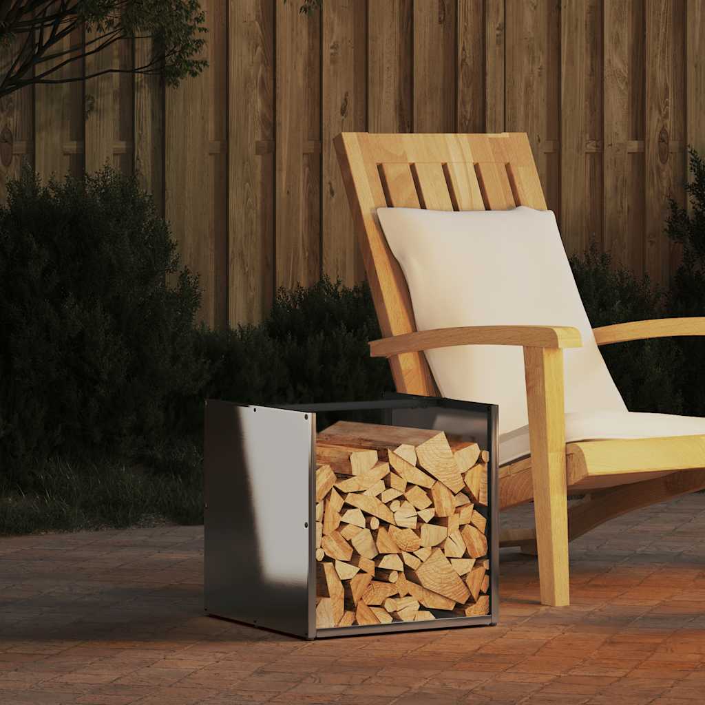 Firewood rack, 40x40x40 cm, stainless steel