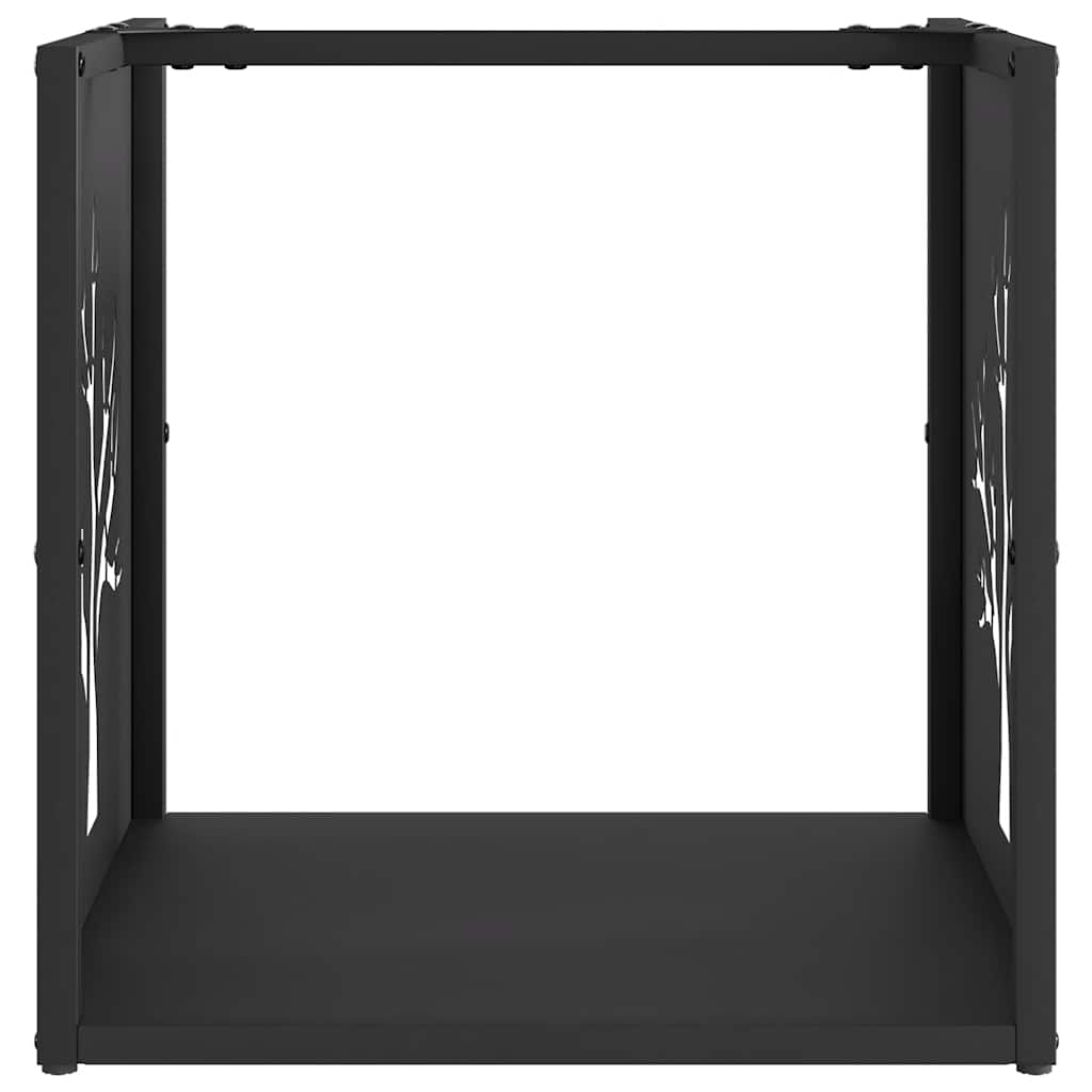 Log holder, black, 40x40x40 cm, cold-rolled steel