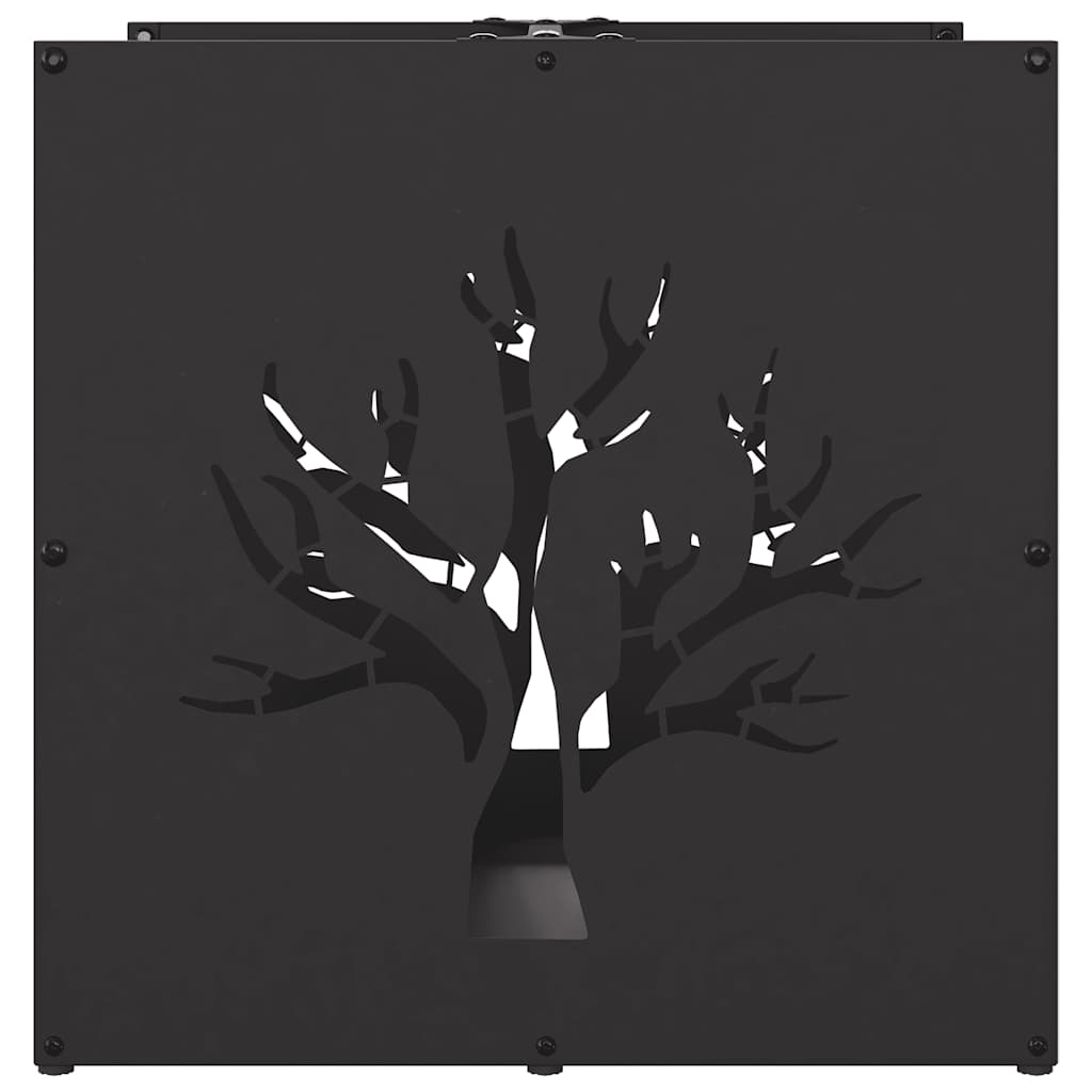 Log holder, black, 40x40x40 cm, cold-rolled steel