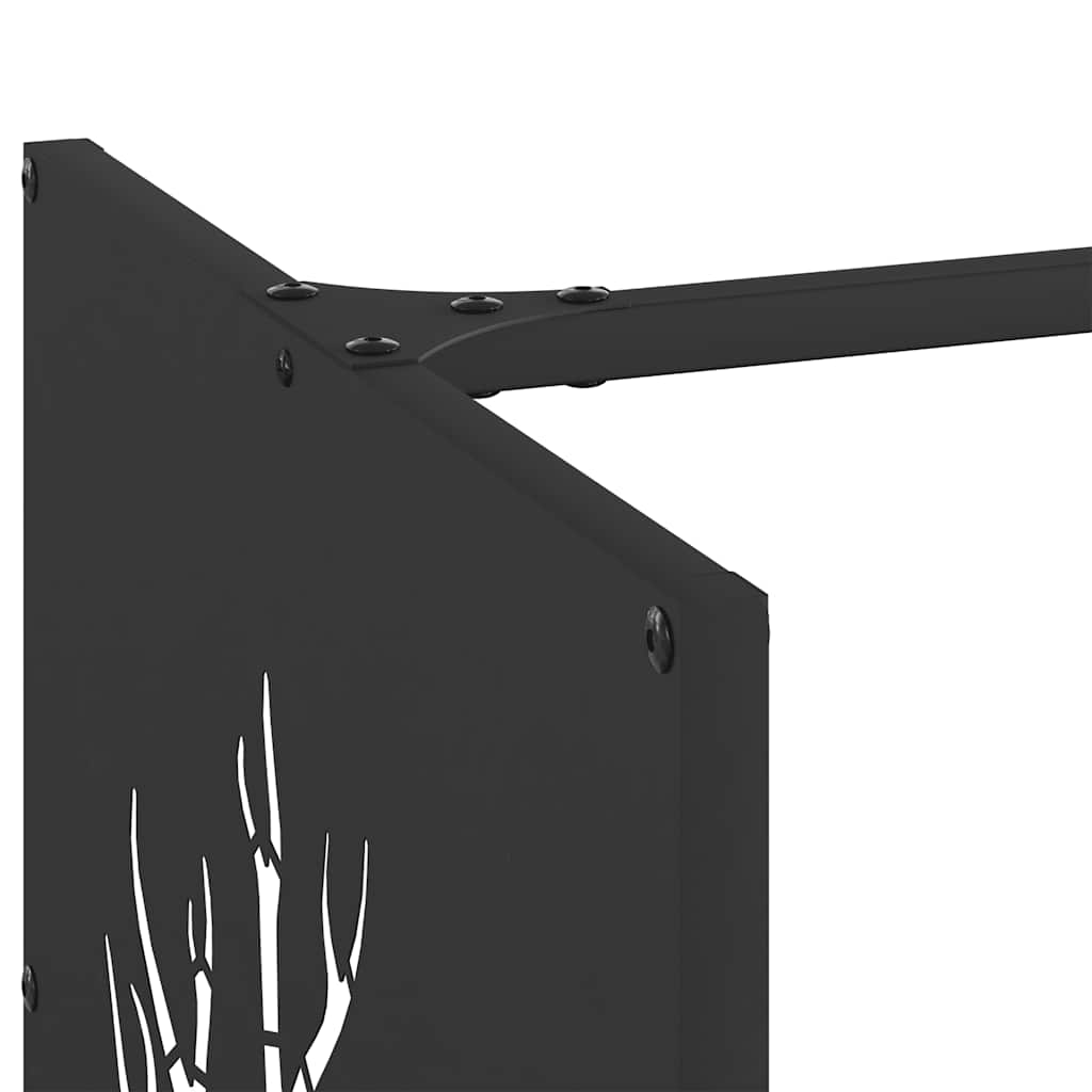 Log holder, black, 40x40x40 cm, cold-rolled steel