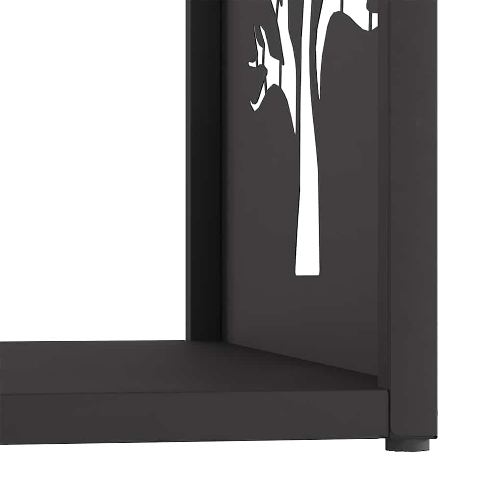 Log holder, black, 40x40x40 cm, cold-rolled steel