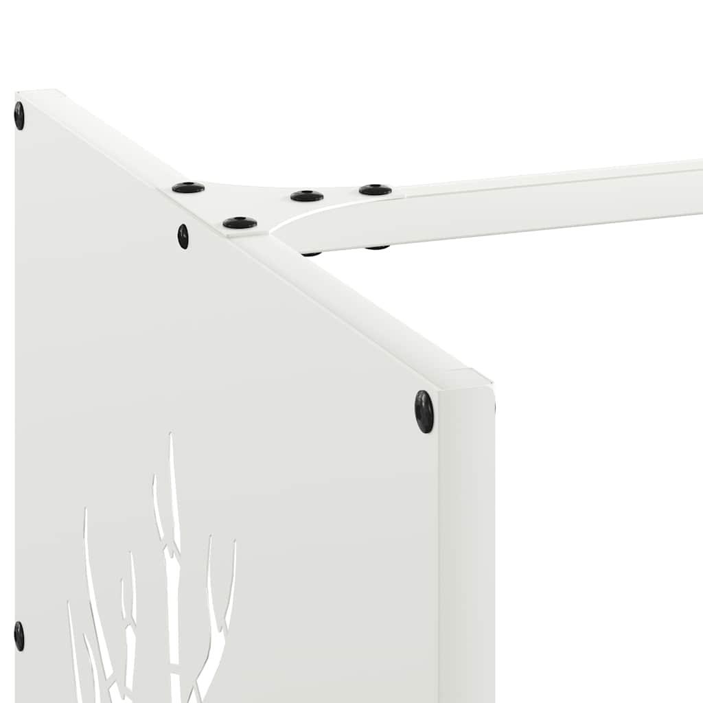 Firewood rack, white, 40x40x40 cm, cold-rolled steel