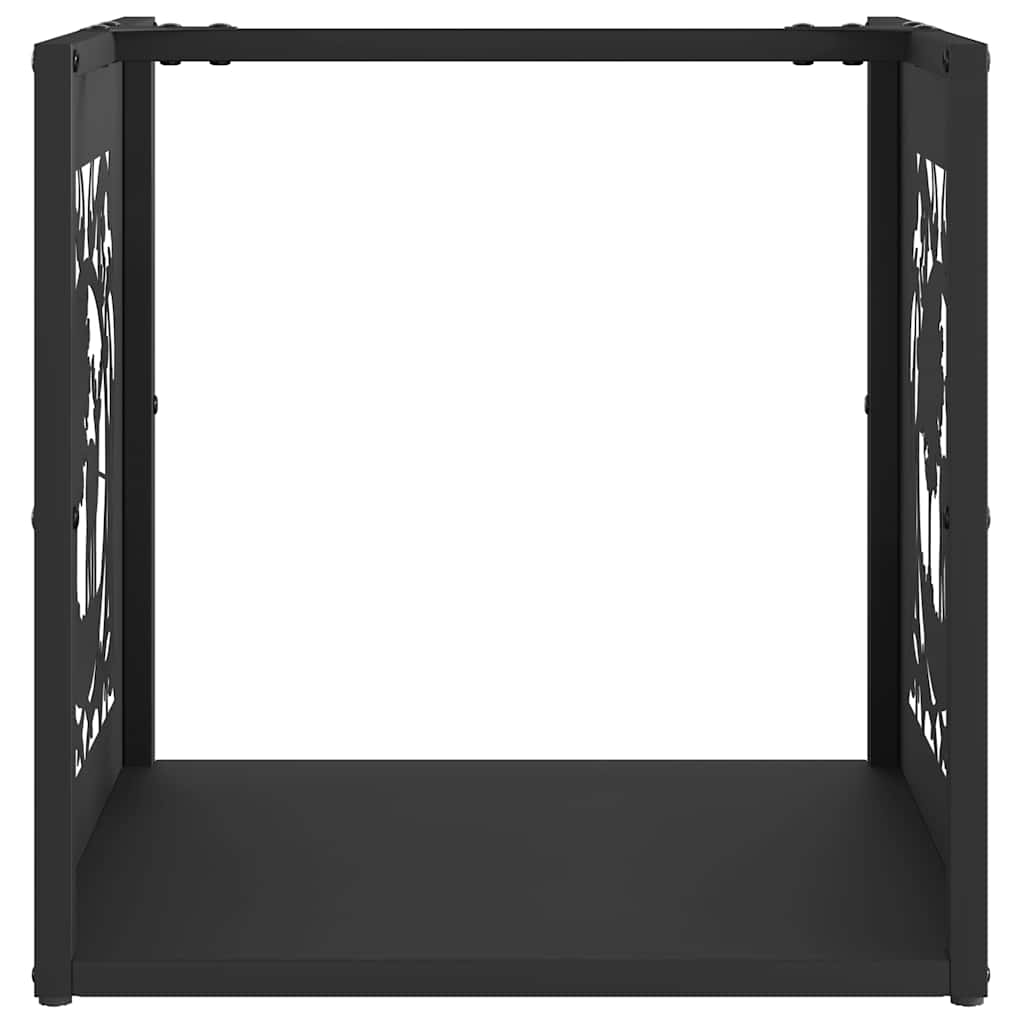 Log holder, black, 40x40x40 cm, cold-rolled steel
