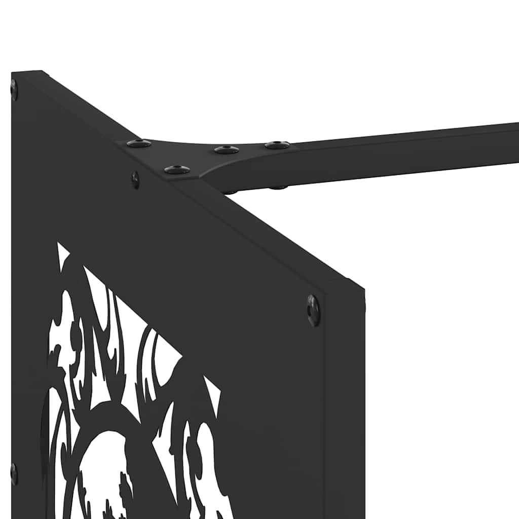 Log holder, black, 40x40x40 cm, cold-rolled steel