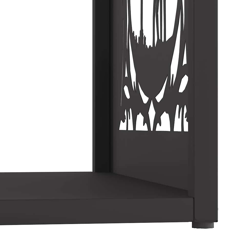Log holder, black, 40x40x40 cm, cold-rolled steel