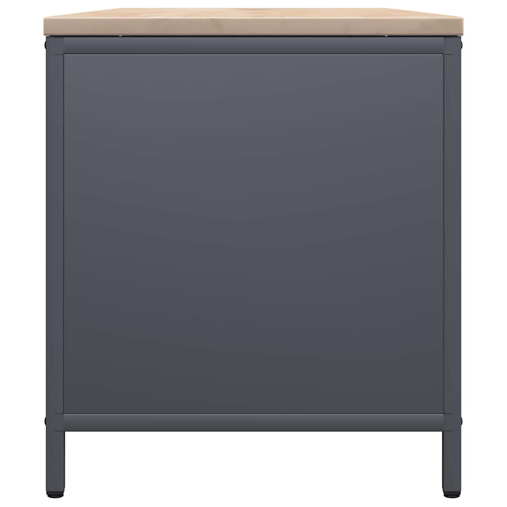 Firewood rack with wooden top, anthracite, 100.5x35.5x40 cm