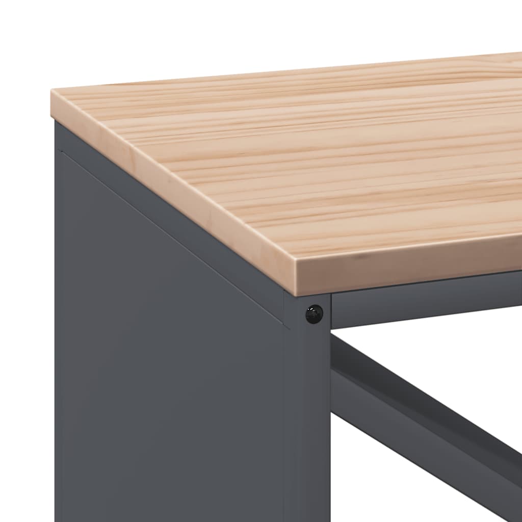 Firewood rack with wooden top, anthracite, 100.5x35.5x40 cm