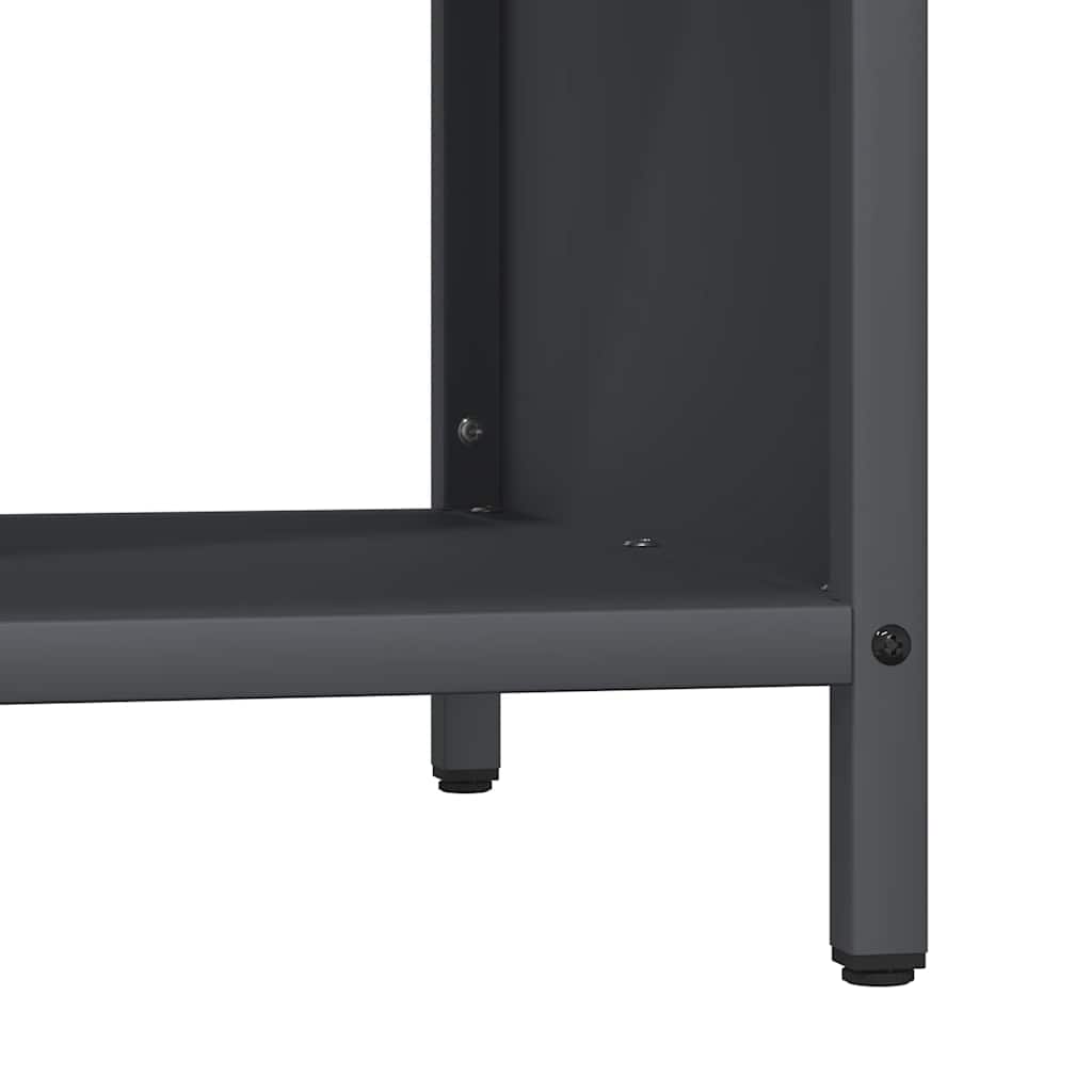 Firewood rack with wooden top, anthracite, 100.5x35.5x40 cm