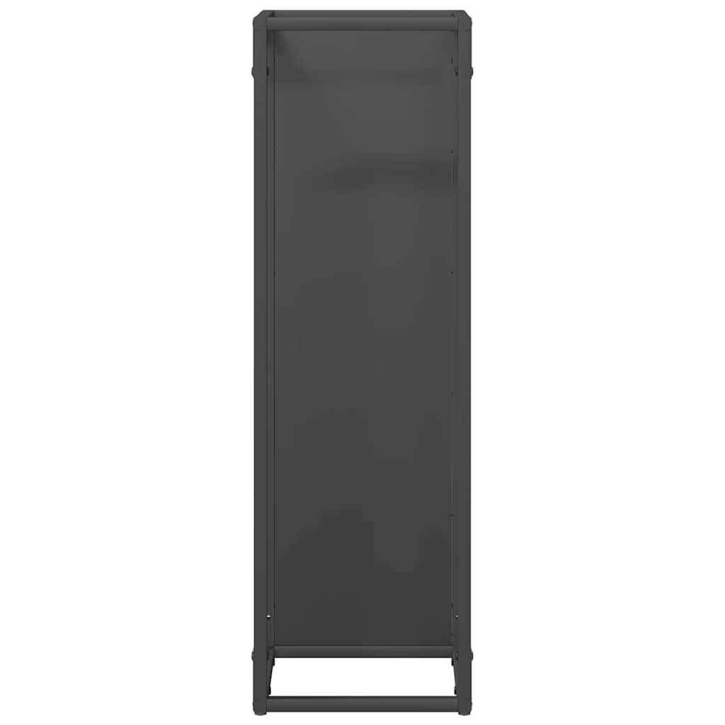 Log Rack Black 25x25x80 cm Cold-rolled steel