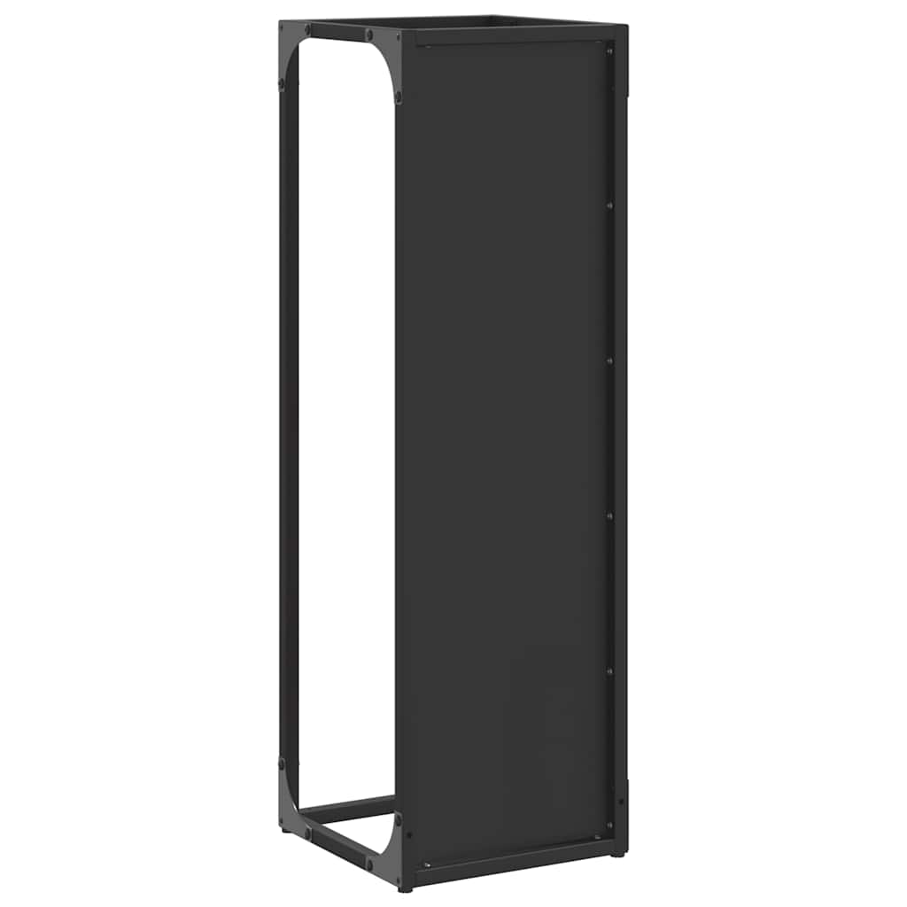 Log Rack Black 25x25x80 cm Cold-rolled steel