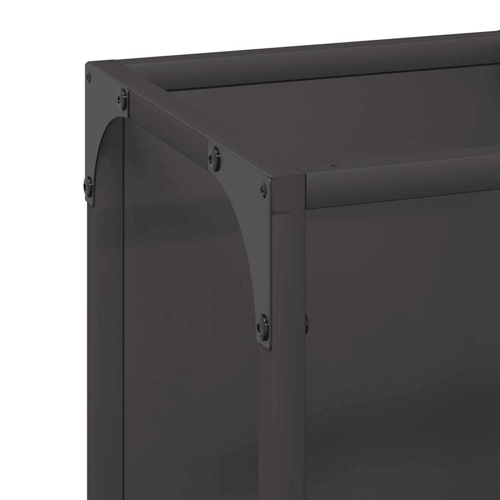 Log Rack Black 25x25x80 cm Cold-rolled steel