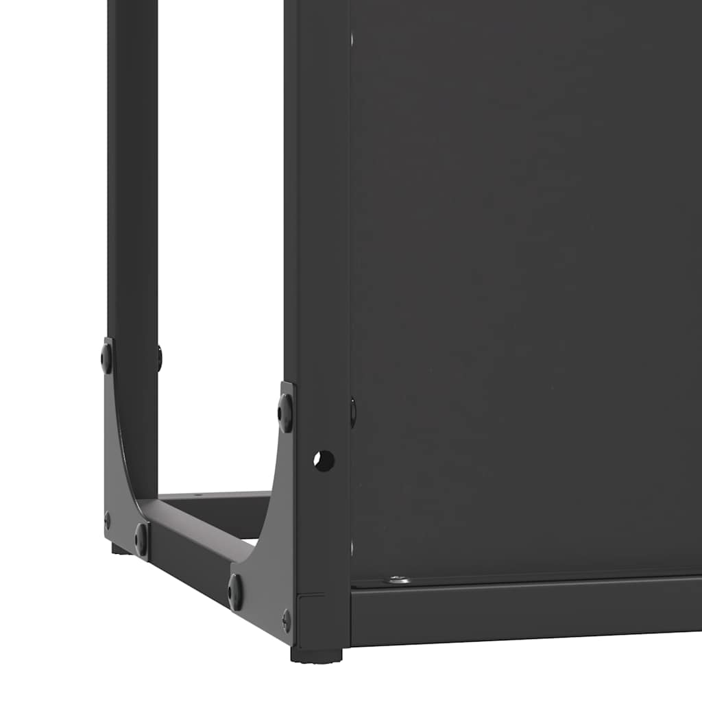 Log Rack Black 25x25x80 cm Cold-rolled steel