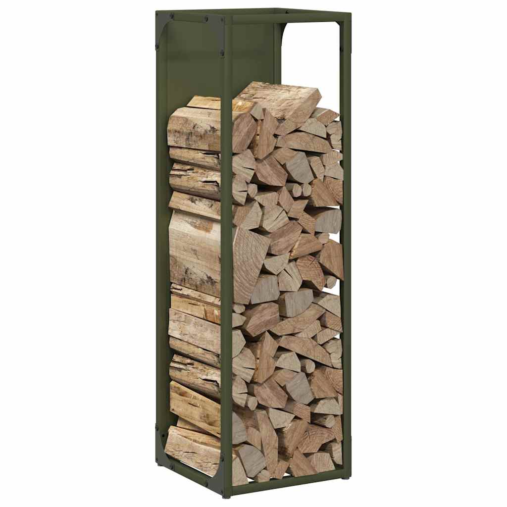 Log rack Olive Green 25x25x80 cm Cold rolled steel