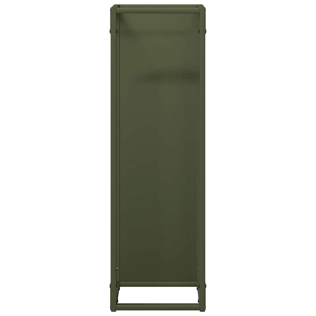 Log rack Olive Green 25x25x80 cm Cold rolled steel