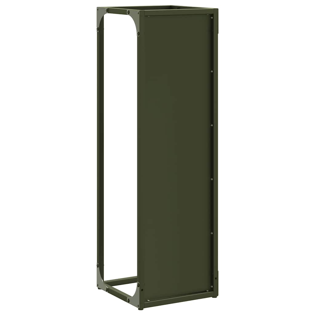 Log rack Olive Green 25x25x80 cm Cold rolled steel