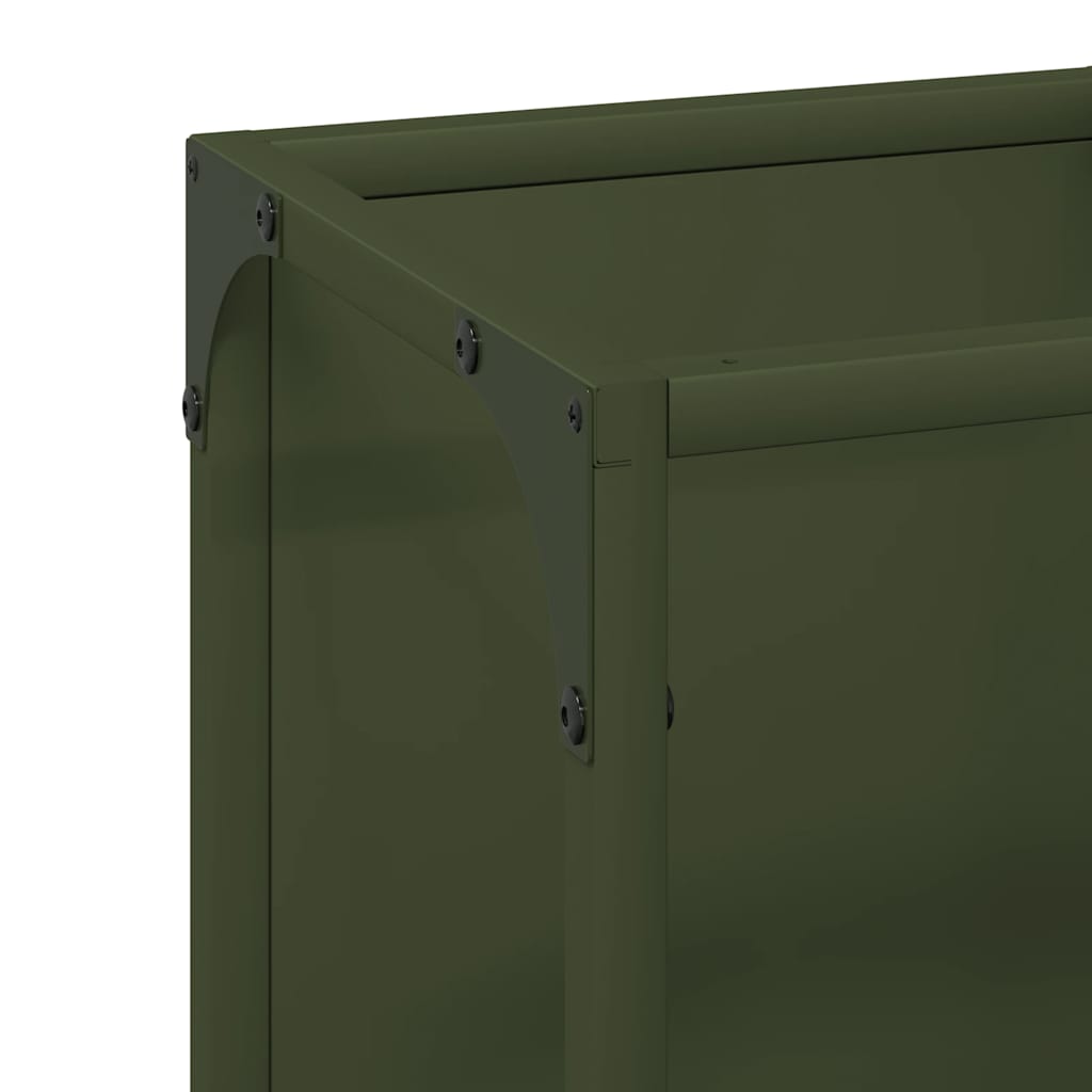 Log rack Olive Green 25x25x80 cm Cold rolled steel