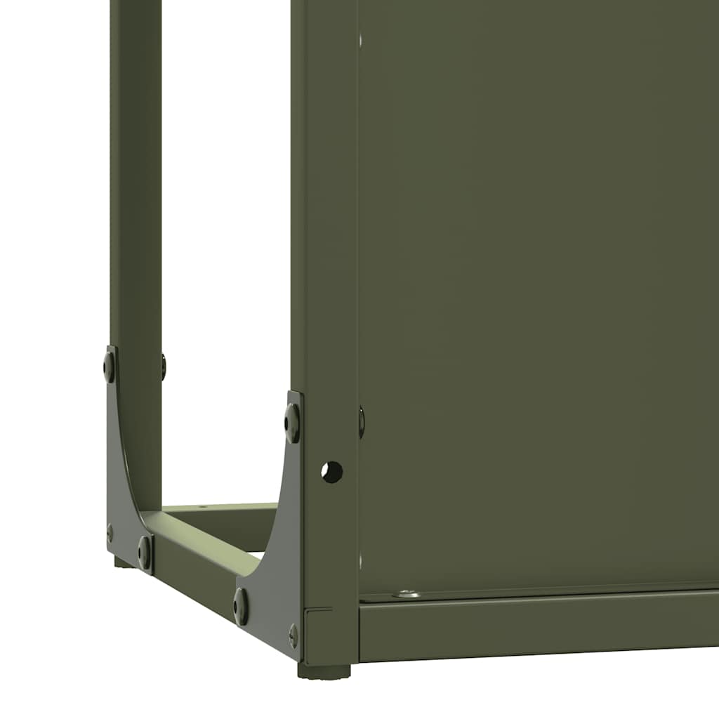 Log rack Olive Green 25x25x80 cm Cold rolled steel