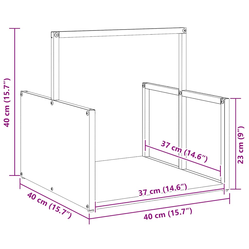 Firewood rack, 40x40x40 cm, cold-rolled steel