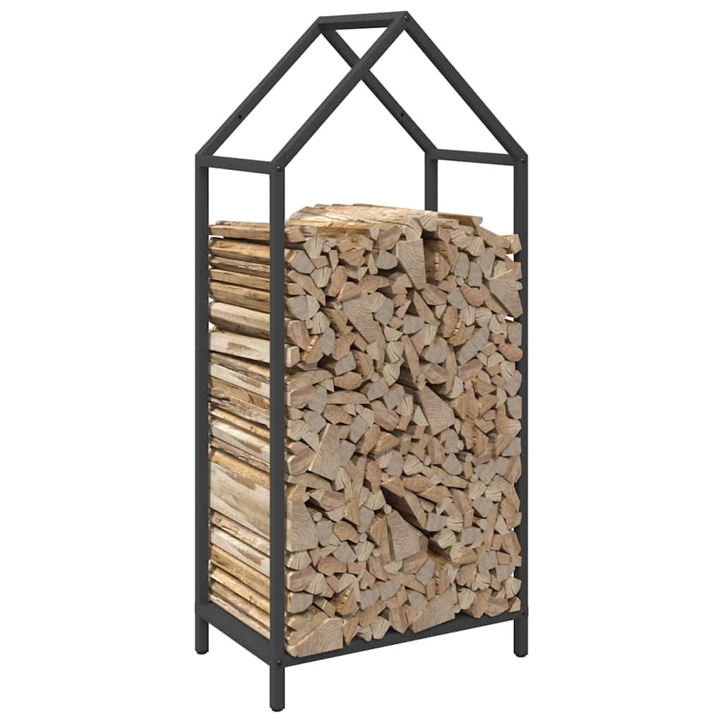 Log rack, black, 40x25x90 cm, cold-rolled steel