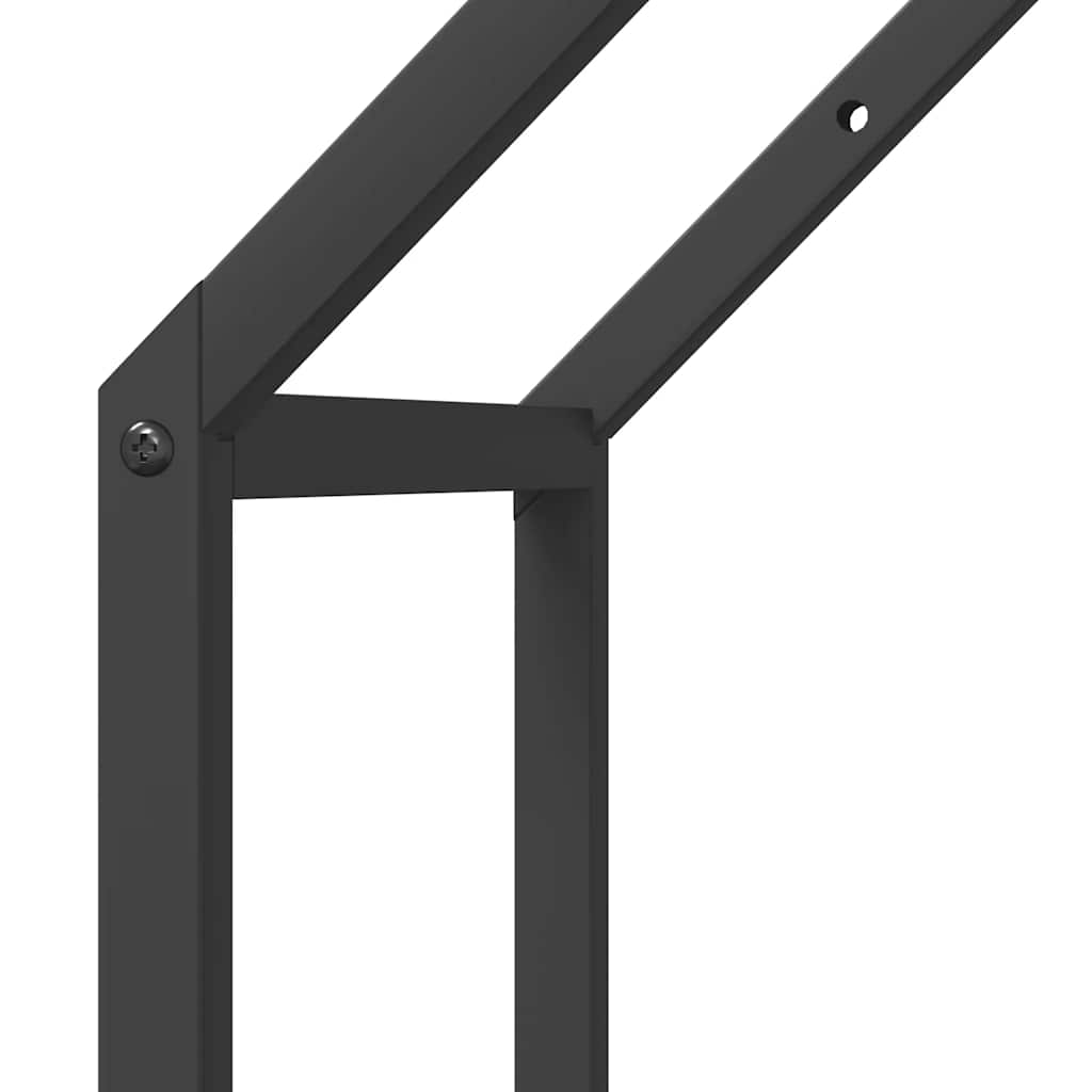 Log rack, black, 40x25x90 cm, cold-rolled steel
