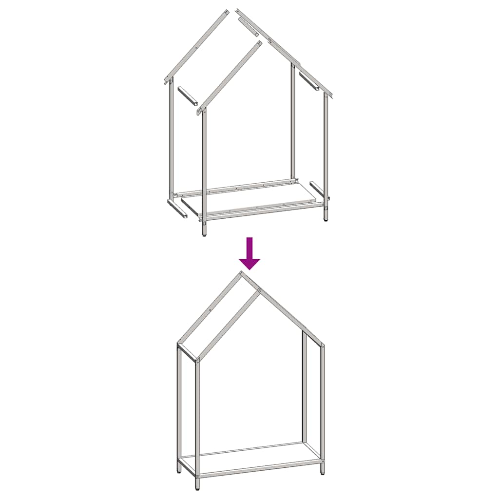 Log rack, white, 60x25x90 cm, cold-rolled steel