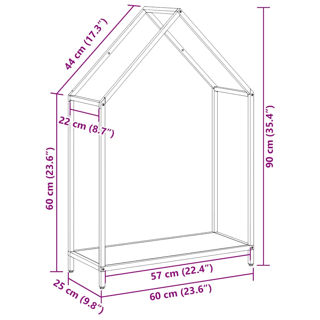 Log rack, white, 60x25x90 cm, cold-rolled steel