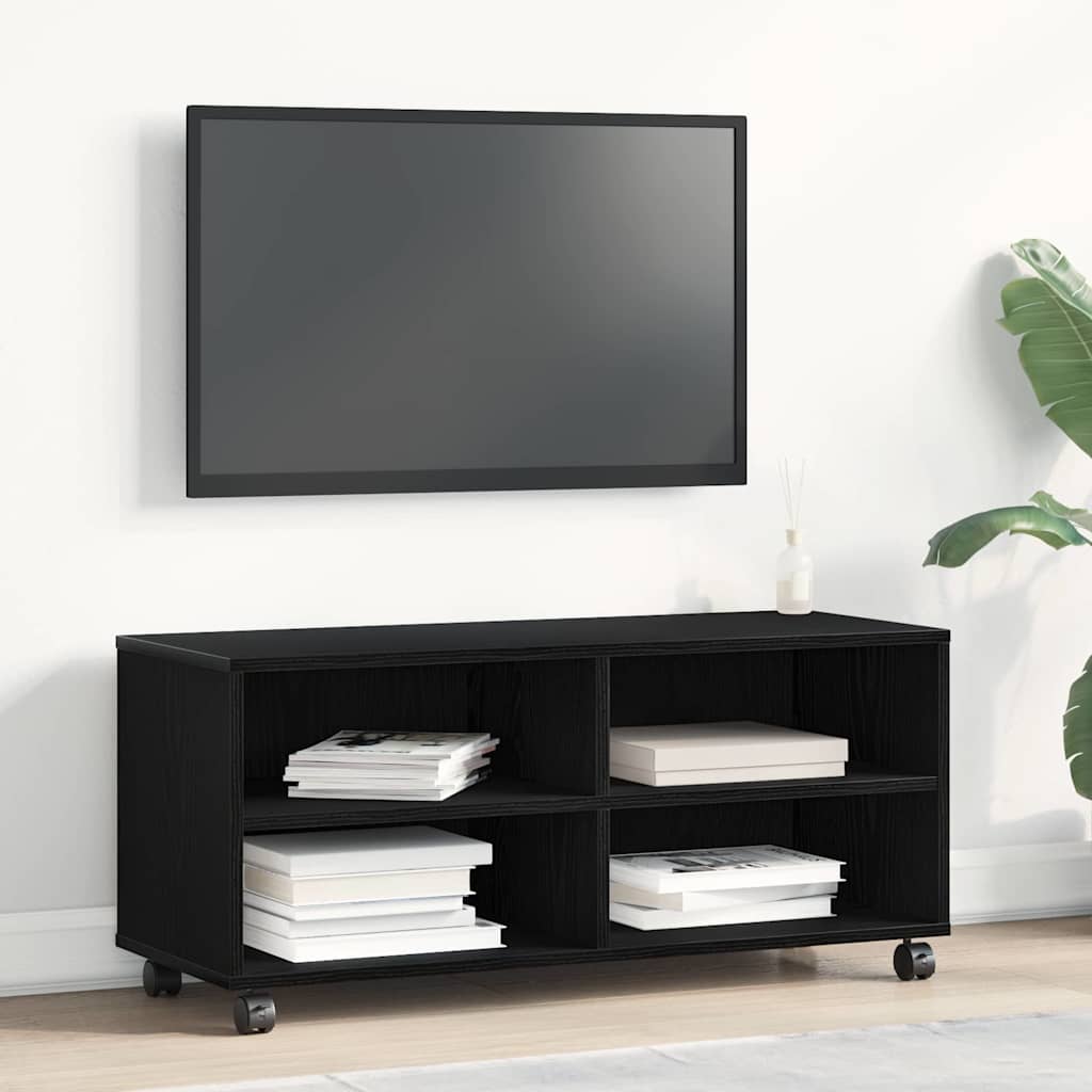 Televizoriaus spintelė Juoda 90 x 35 x 35 cm Apdirbta mediena