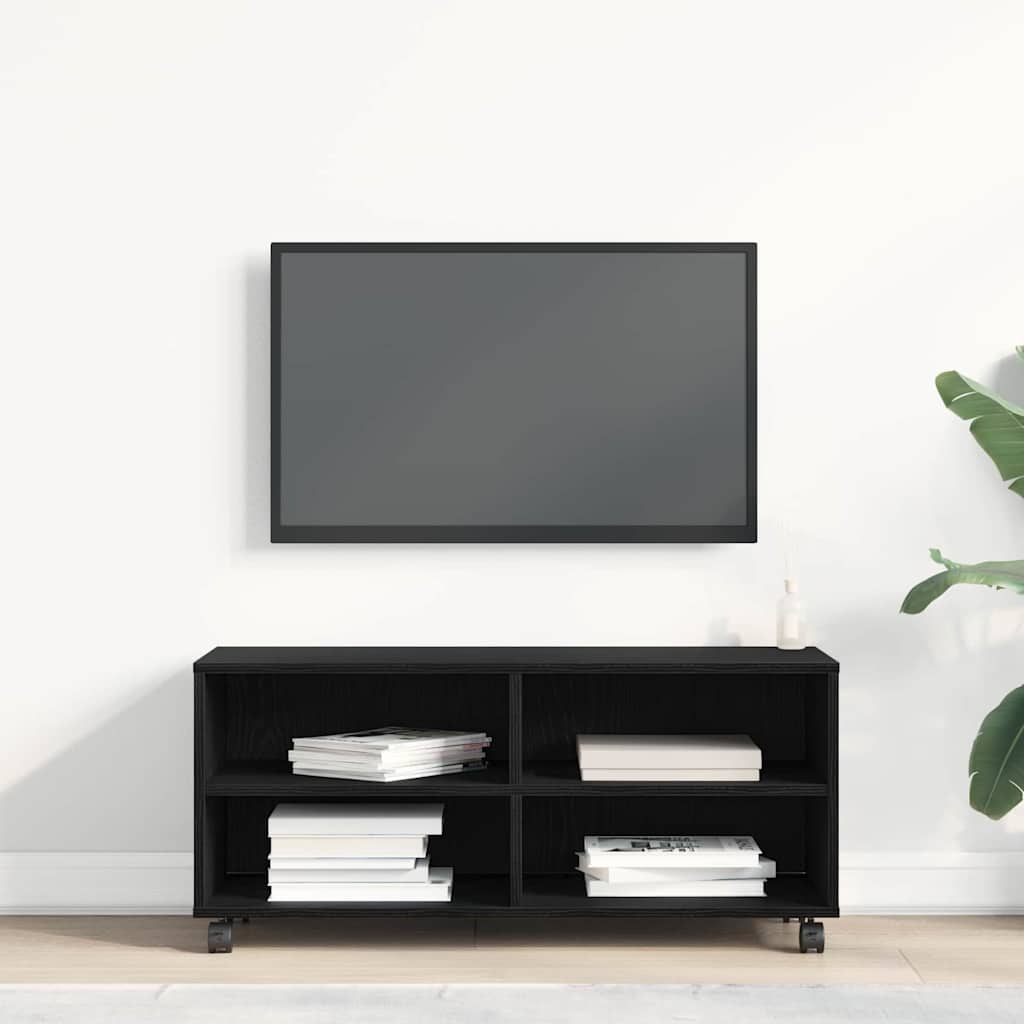 Televizoriaus spintelė Juoda 90 x 35 x 35 cm Apdirbta mediena