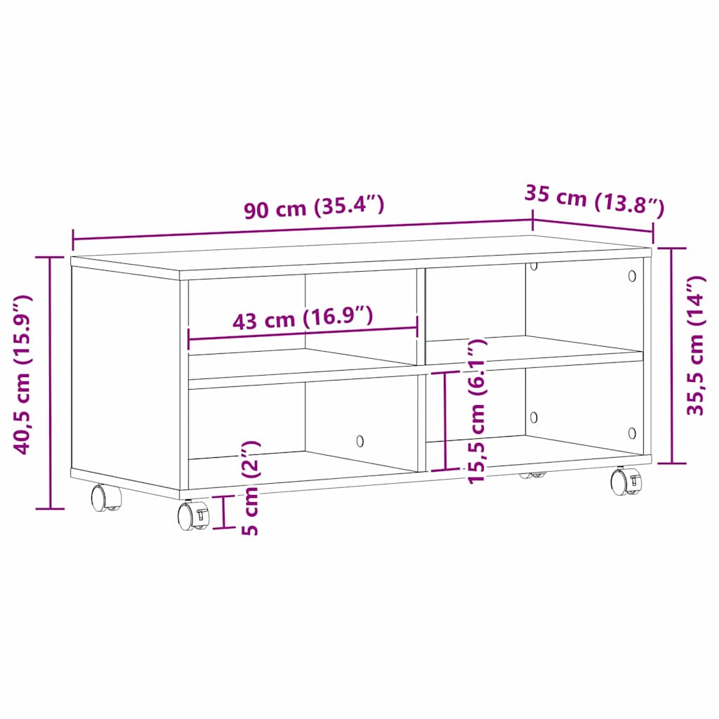 Televizoriaus spintelė Juoda 90 x 35 x 35 cm Apdirbta mediena