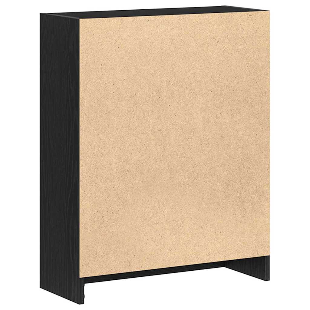 Grāmatu skapis melns 60 x 24 x 76 cm apstrādāta koksne