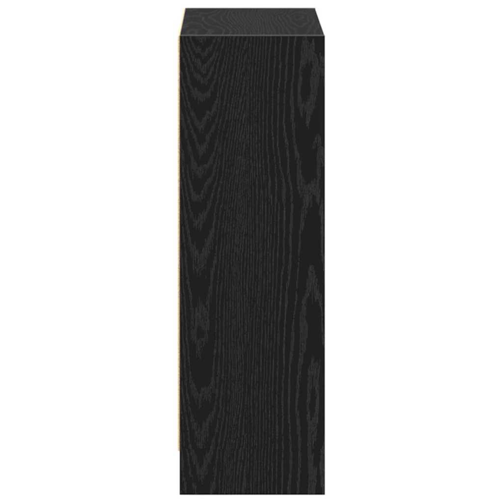 Grāmatu skapis melns 60 x 24 x 76 cm apstrādāta koksne